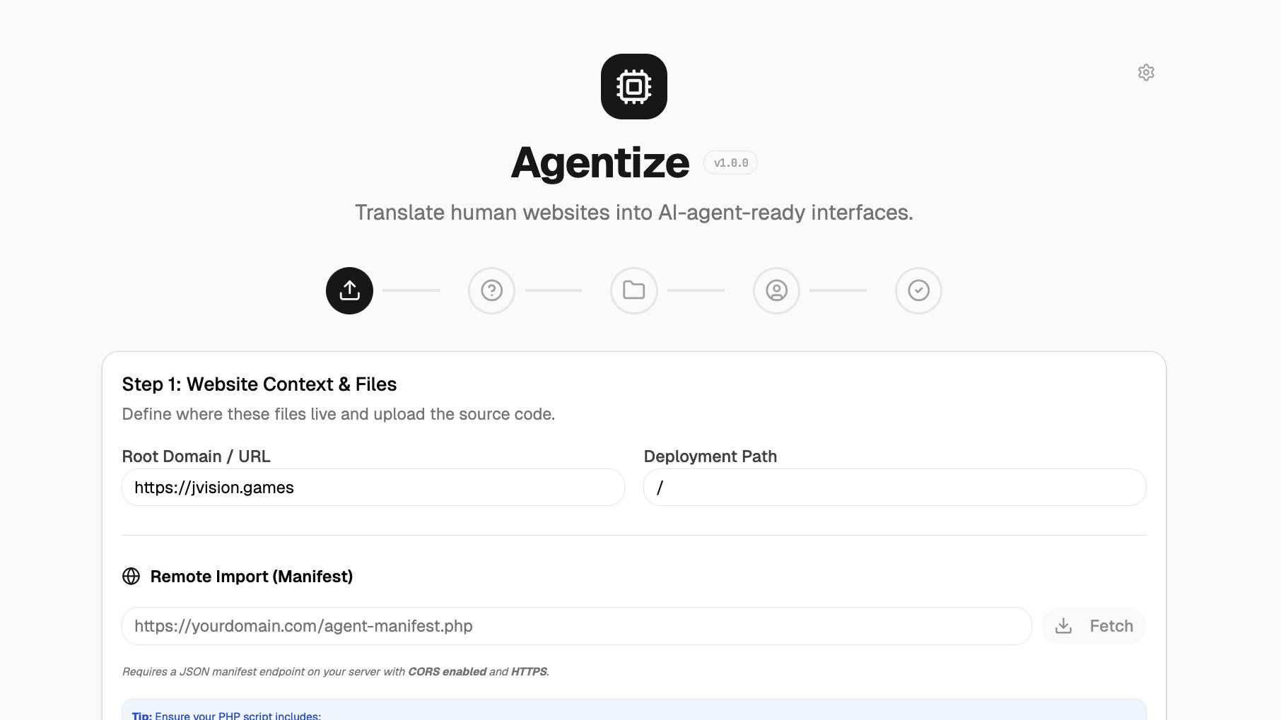 Agentize Interface