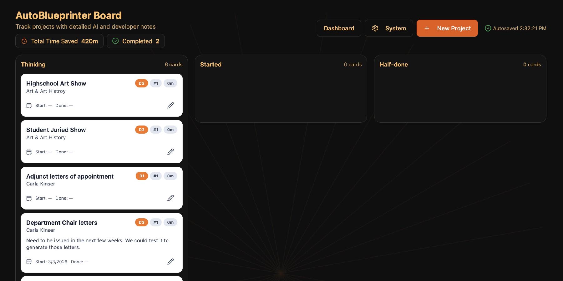 AutoBlueprinter Board Interface